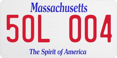 MA license plate 5OL004