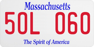 MA license plate 5OL060