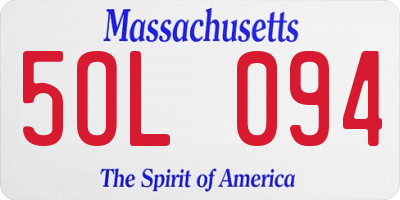 MA license plate 5OL094