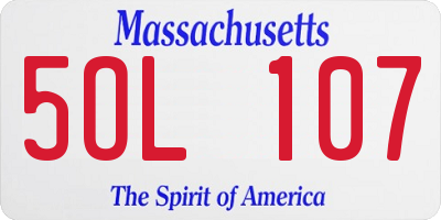 MA license plate 5OL107