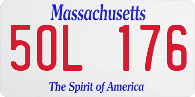 MA license plate 5OL176
