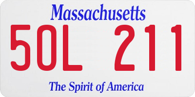 MA license plate 5OL211