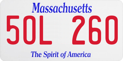 MA license plate 5OL260