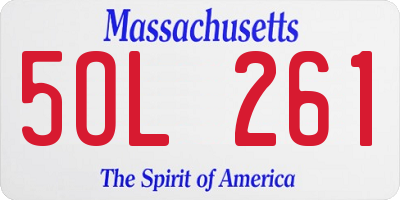 MA license plate 5OL261