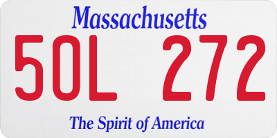 MA license plate 5OL272
