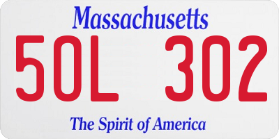 MA license plate 5OL302