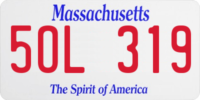MA license plate 5OL319
