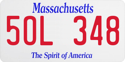 MA license plate 5OL348