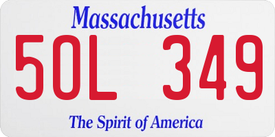 MA license plate 5OL349