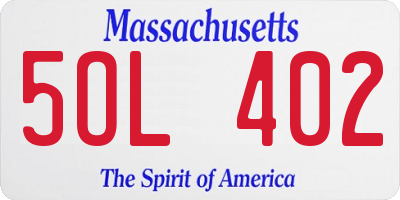 MA license plate 5OL402