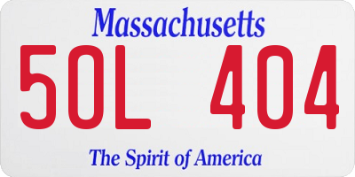 MA license plate 5OL404