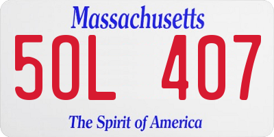 MA license plate 5OL407