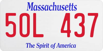 MA license plate 5OL437