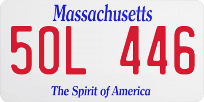 MA license plate 5OL446