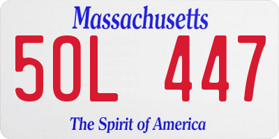 MA license plate 5OL447