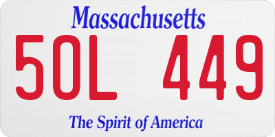 MA license plate 5OL449
