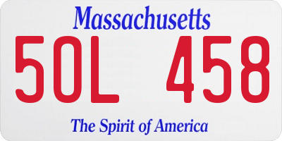 MA license plate 5OL458