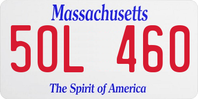 MA license plate 5OL460