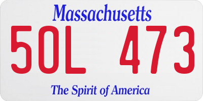 MA license plate 5OL473