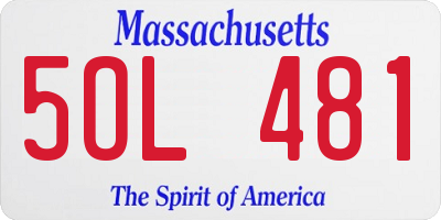 MA license plate 5OL481