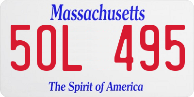MA license plate 5OL495