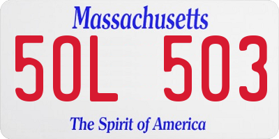 MA license plate 5OL503