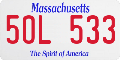 MA license plate 5OL533
