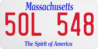 MA license plate 5OL548