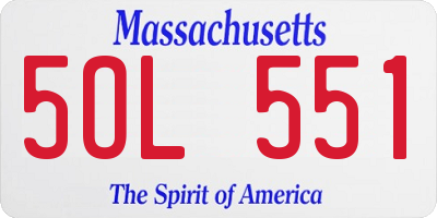 MA license plate 5OL551