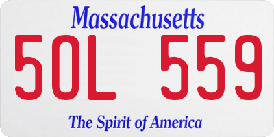 MA license plate 5OL559