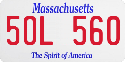 MA license plate 5OL560