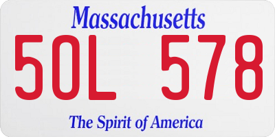 MA license plate 5OL578