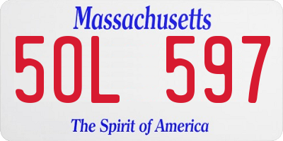 MA license plate 5OL597
