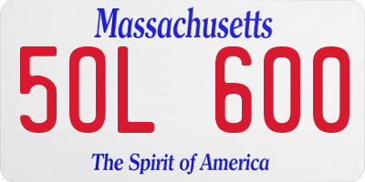 MA license plate 5OL600