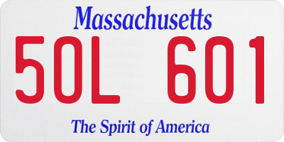 MA license plate 5OL601