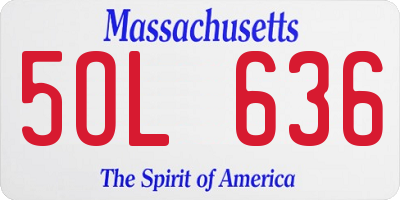 MA license plate 5OL636