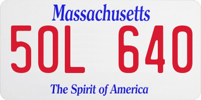 MA license plate 5OL640