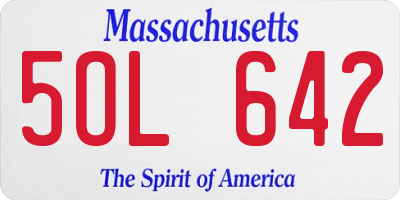 MA license plate 5OL642