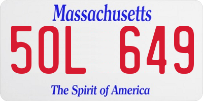MA license plate 5OL649