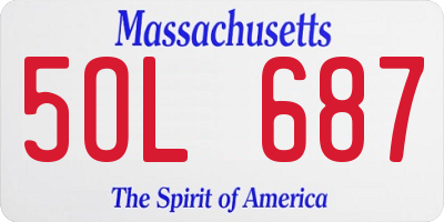 MA license plate 5OL687