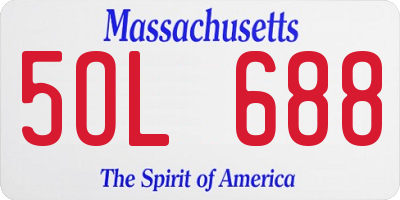 MA license plate 5OL688