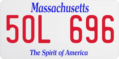 MA license plate 5OL696