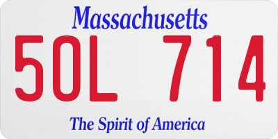 MA license plate 5OL714