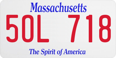 MA license plate 5OL718