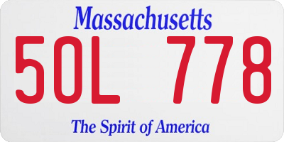 MA license plate 5OL778