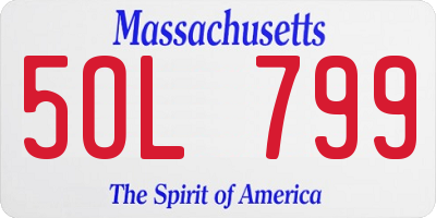 MA license plate 5OL799