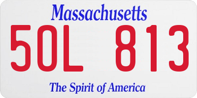 MA license plate 5OL813