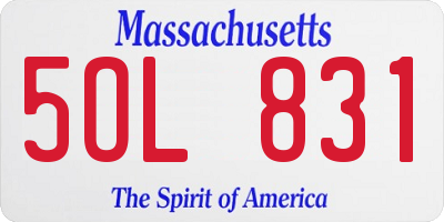 MA license plate 5OL831