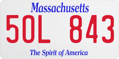 MA license plate 5OL843