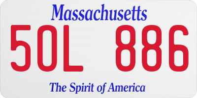 MA license plate 5OL886